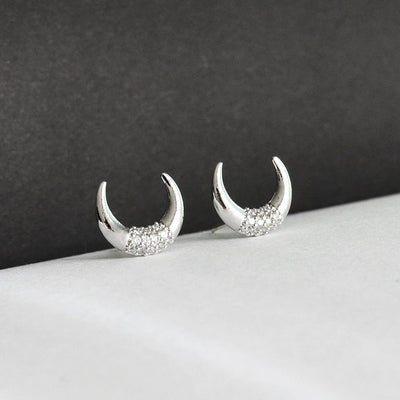 Boucles Lune Diamantée - Argent - Bijoux Majolie - Idées cadeaux à prix tout doux!