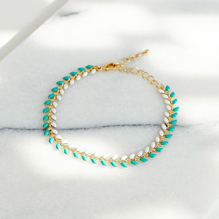 Bracelet Juno Turquoise et Blanc - Bijoux Majolie - Idées cadeaux à prix tout doux!