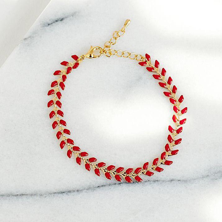 Bracelet Juno Rouge - Bijoux Majolie - Idées cadeaux à prix tout doux!