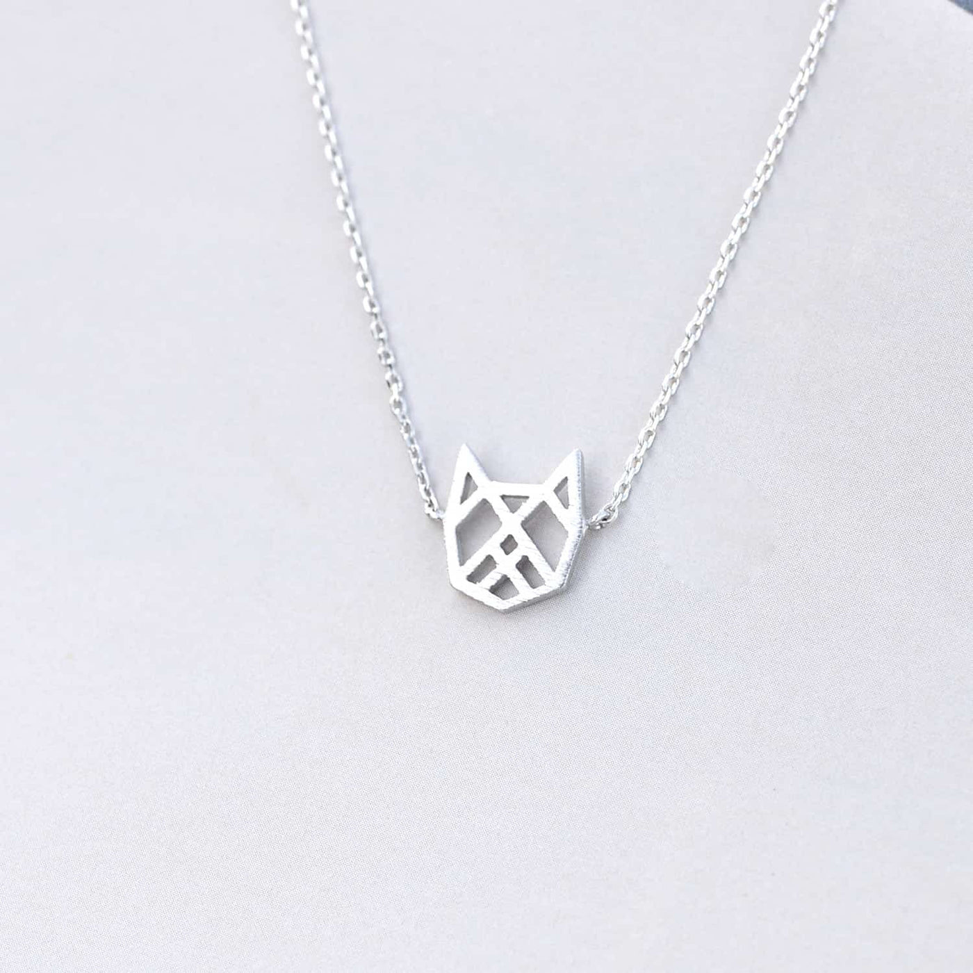 Collier Chat Origami - Argent - Bijoux Majolie - Idées cadeaux à prix tout doux!