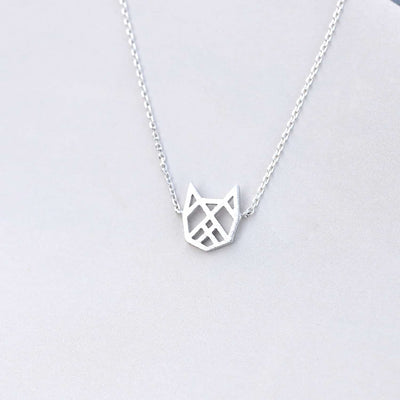 Collier Chat Origami - Argent - Bijoux Majolie - Idées cadeaux à prix tout doux!