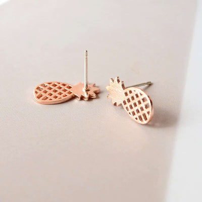 Boucles Pineapple - Or Rose - Bijoux Majolie - Idées cadeaux à prix tout doux!