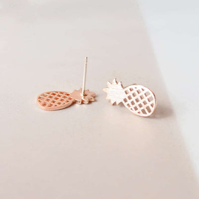 Boucles Pineapple - Or Rose - Bijoux Majolie - Idées cadeaux à prix tout doux!