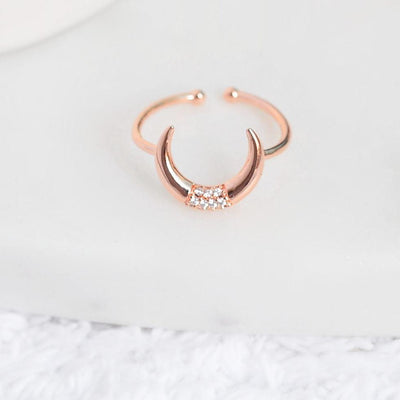 Bague Lune Boho - Or Rose - Bijoux Majolie - Bijoux à prix tout doux !