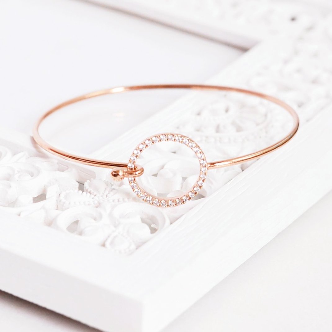 Bangle Cercle Diamanté - Or Rose - Bijoux Majolie - Idées cadeaux à prix tout doux!