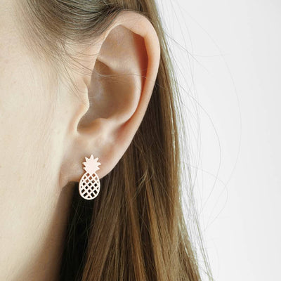 Boucles Pineapple - Or Rose - Bijoux Majolie - Idées cadeaux à prix tout doux!