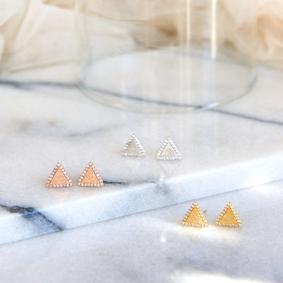 Boucles Triangles Diamantés - Or - Bijoux Majolie - Idées cadeaux à prix tout doux!