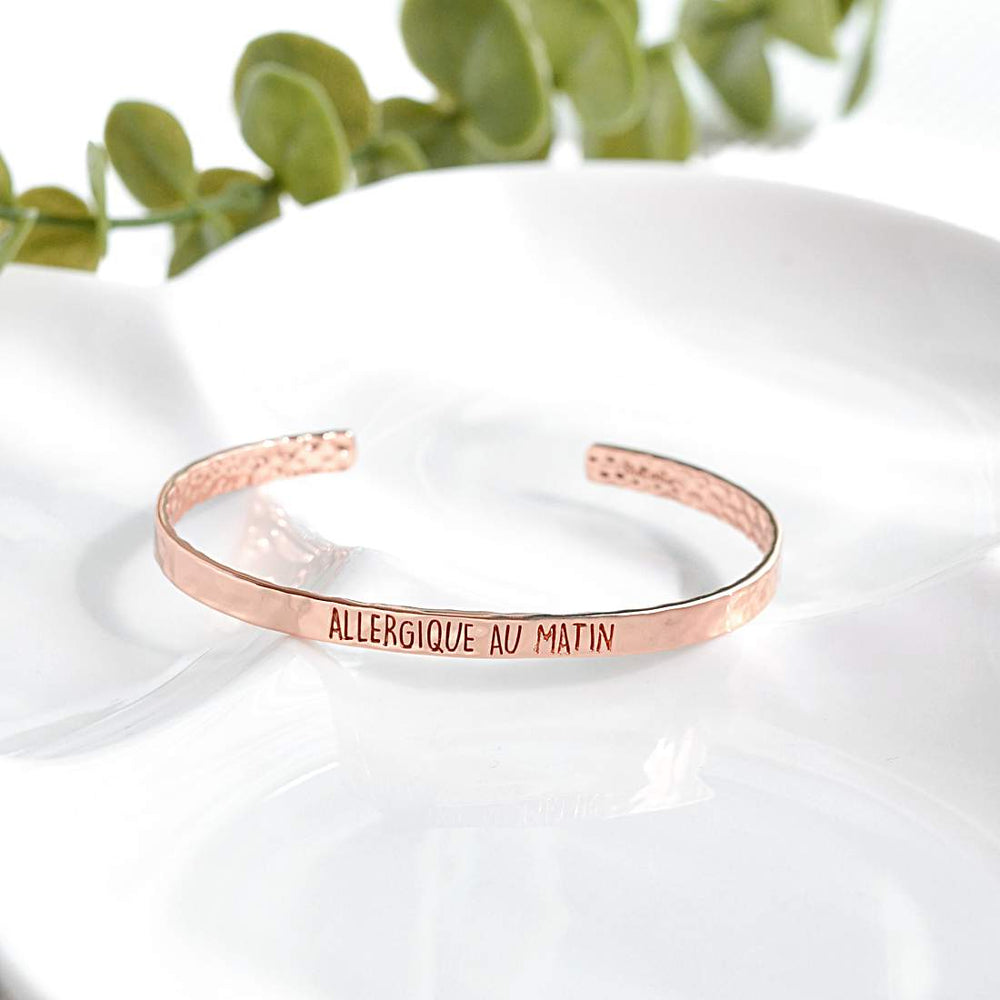Bangle Allergique Au Matin - Or Rose - Bijoux Majolie - Idées cadeaux à prix tout doux!