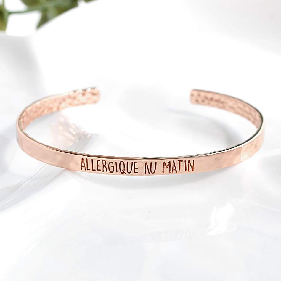 Bangle Allergique Au Matin - Or Rose - Bijoux Majolie - Idées cadeaux à prix tout doux!