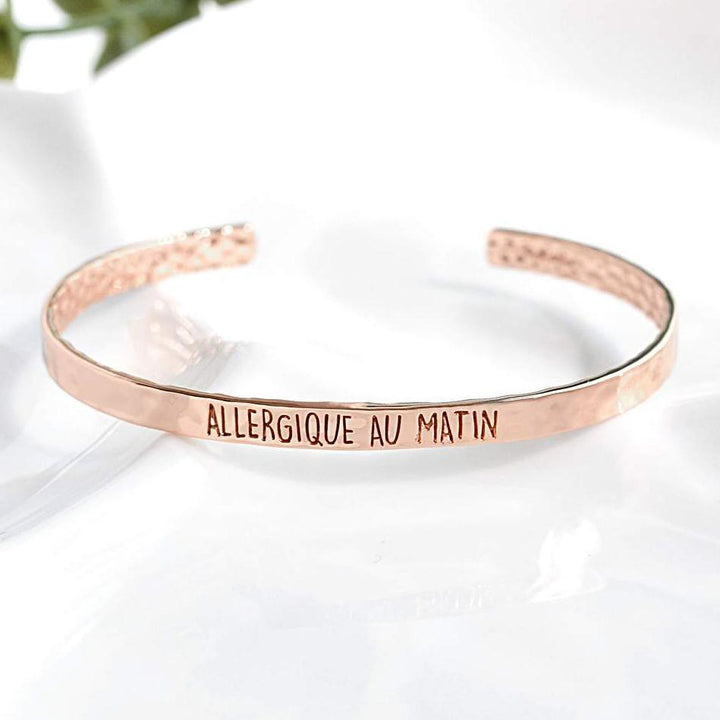 Bangle Allergique Au Matin - Or Rose - Bijoux Majolie - Idées cadeaux à prix tout doux!