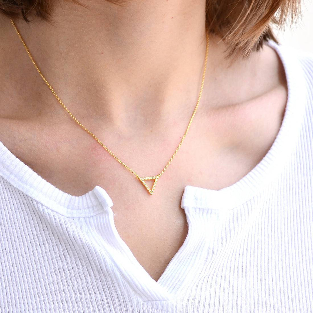 Collier Triangle Diamanté - Or - Bijoux Majolie - Idées cadeaux à prix tout doux!